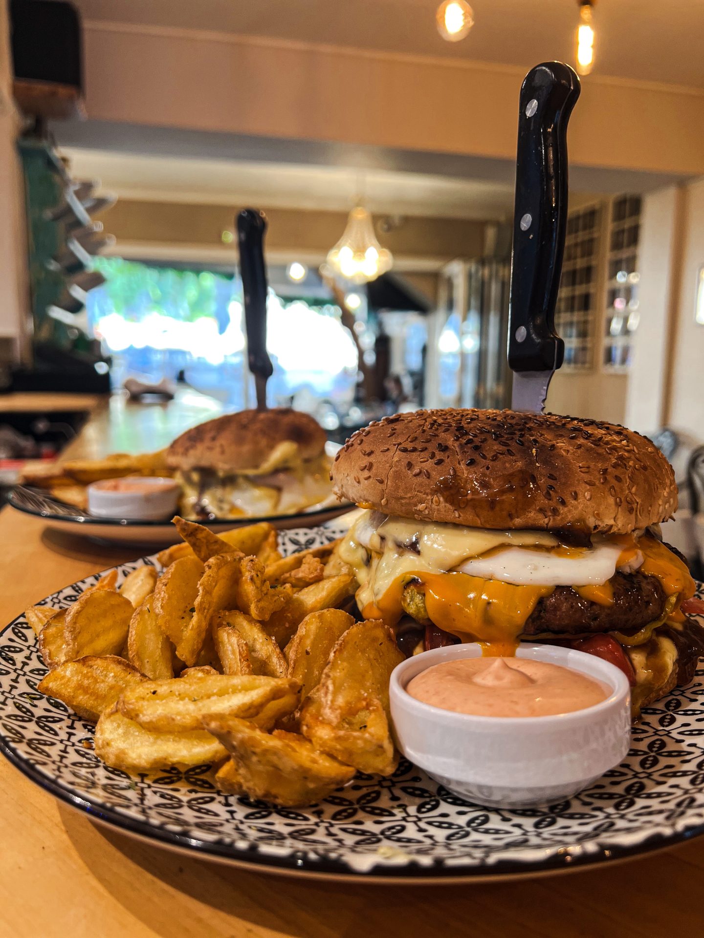 Chicken nuggets with French fries at Fabricia Café, Spili