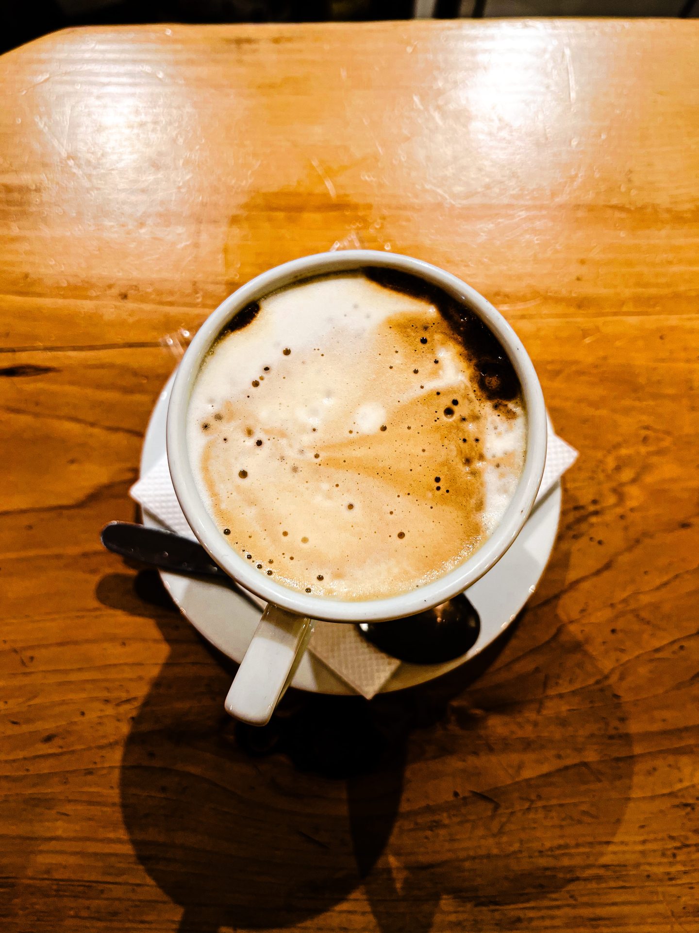 Iced frappe coffee at Fabricia Café, Spili