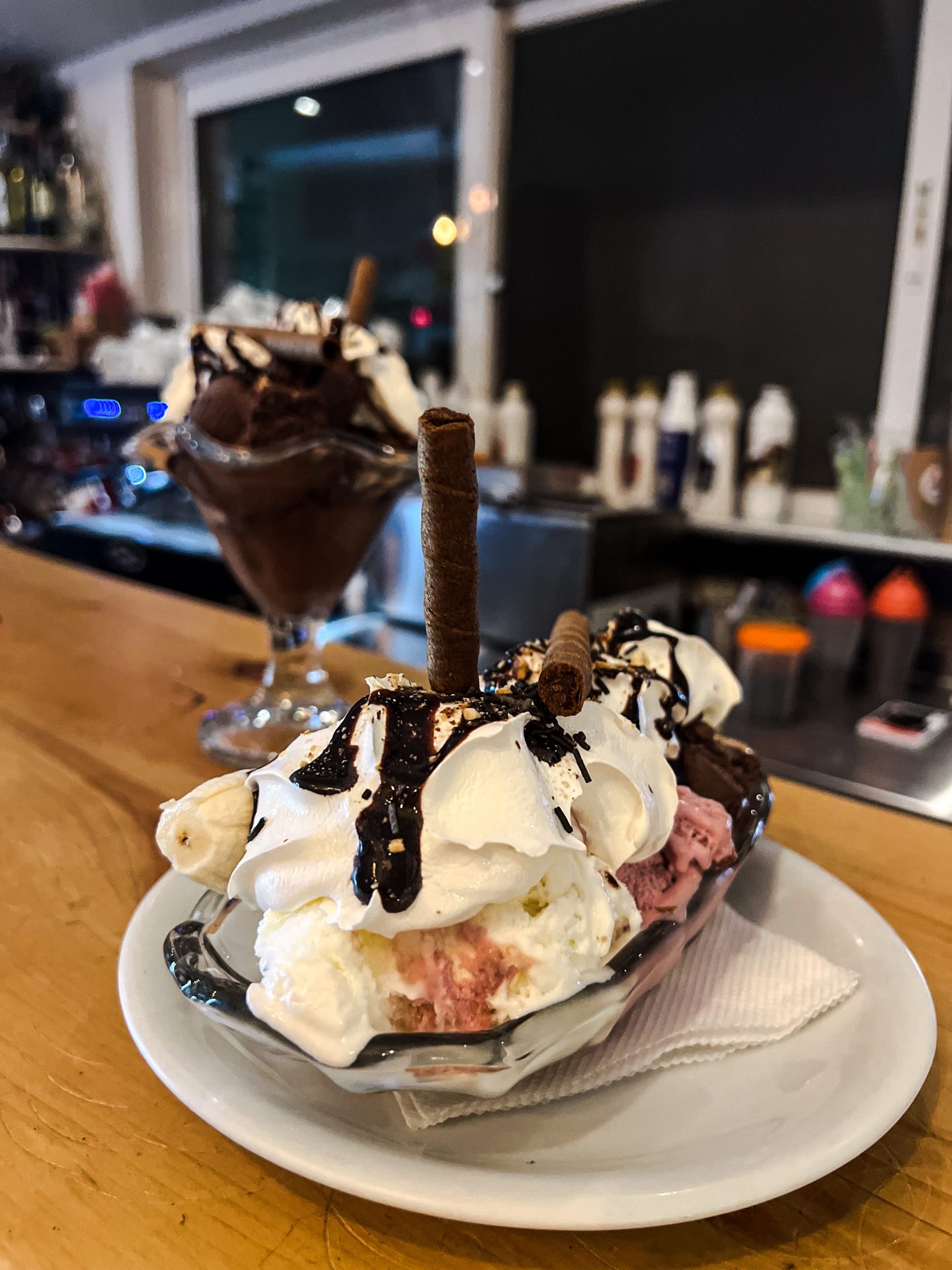 Iced frappe with Baileys liqueur at Fabricia Café, Spili